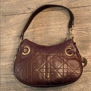 CHRISTIAN DIOR Leather Cannage Shoulder Bag
